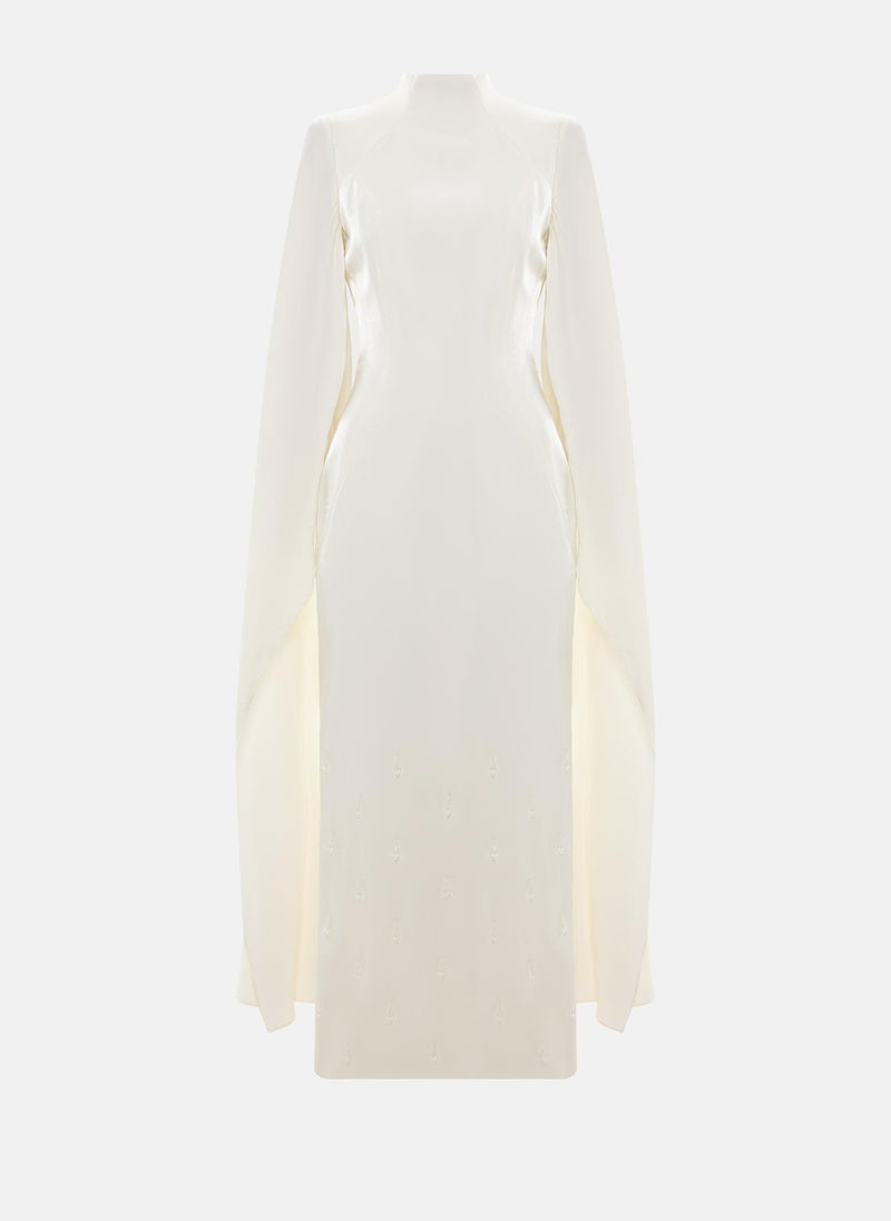 Lichi Maxi dress with loose sleeves and skirt embellishment - Image 2